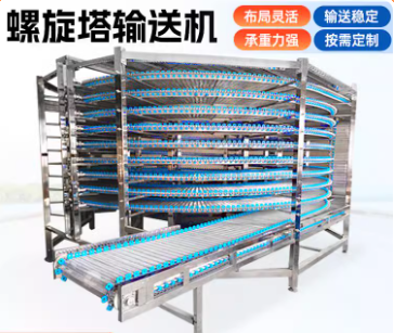 不銹鋼螺旋塔輸送機定制速凍油炸烘焙食品降溫冷卻流水線(xiàn)多層網(wǎng)帶